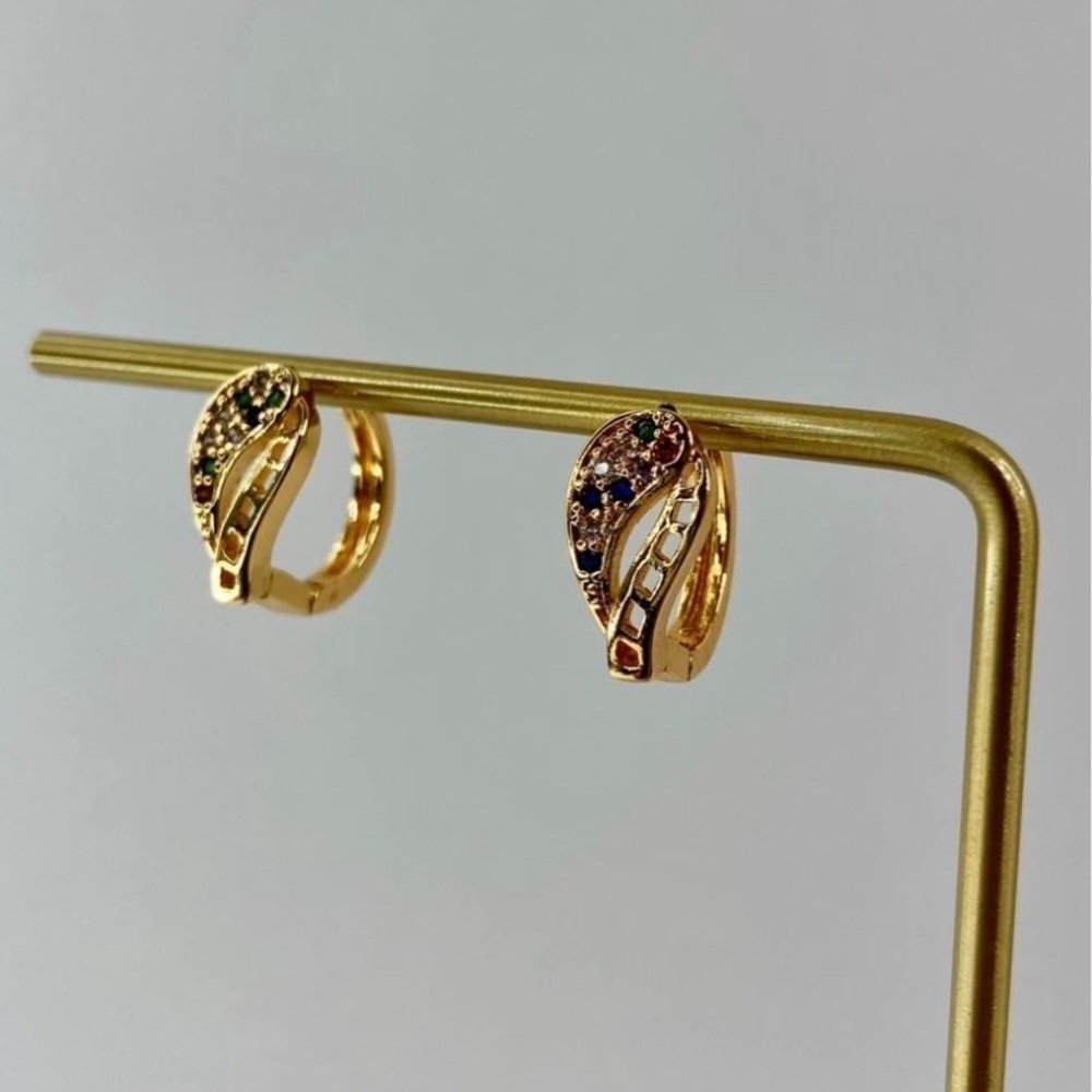 Beautiful Pair of High Quality Gold Plated French Hoop Earrings
